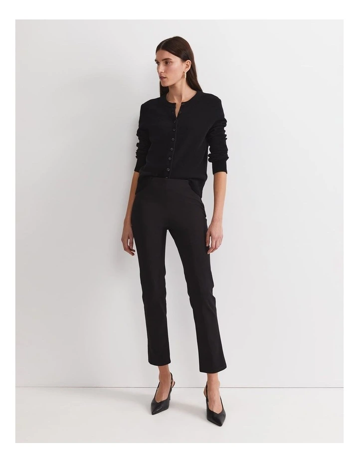Felicity Flat Front Slim Pant in Black image 4