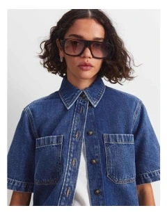 Allegra Crop Denim Shirt