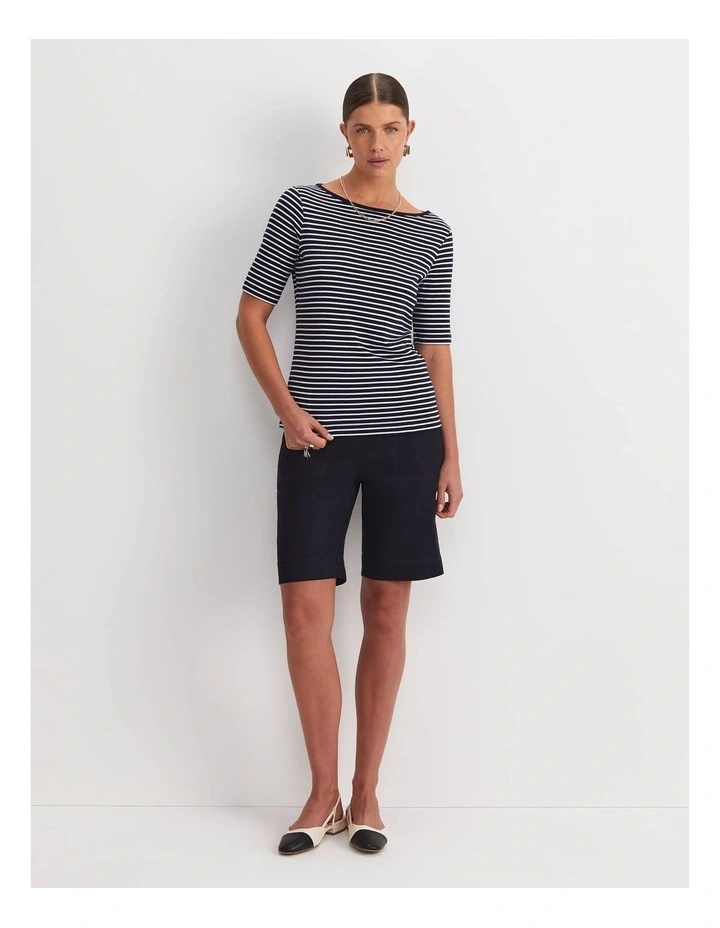 Heidi Boat Neck Half Sleeve Tee image 2