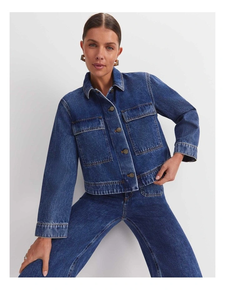 Allegra Denim Jacket in Mid Wash image 3