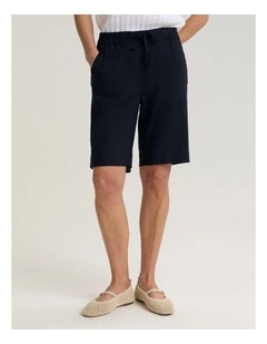 Rosa Linen Short in Classic Navy