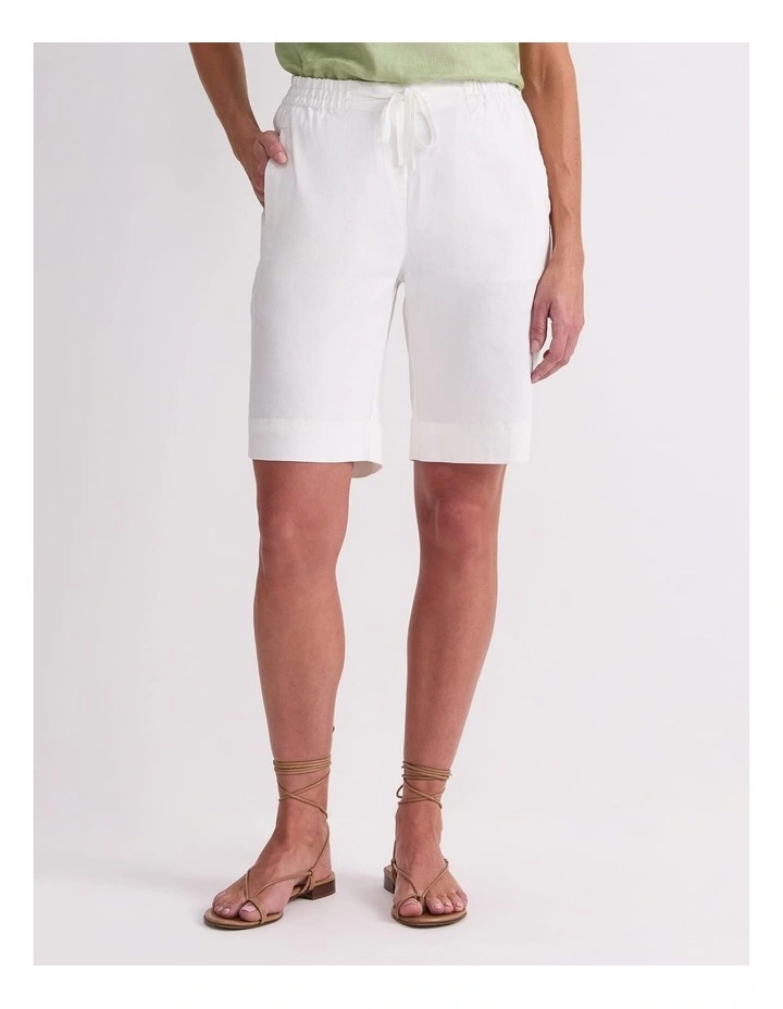 Rosa Linen Short in White image 1