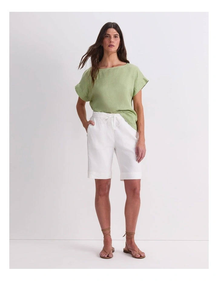 Rosa Linen Short in White image 3