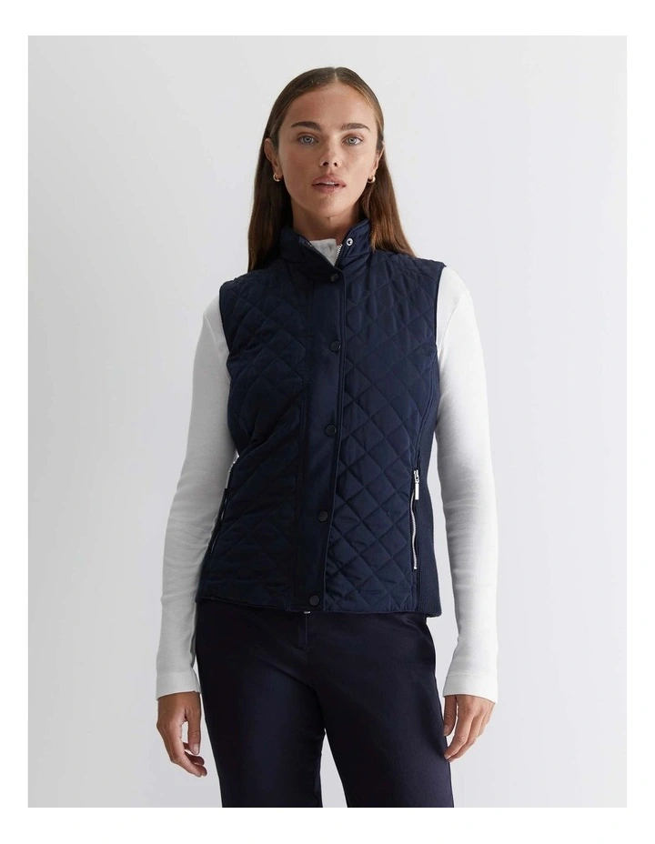 Vera Quilted Vest in Navy image 1