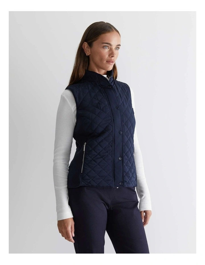 Vera Quilted Vest in Navy image 4