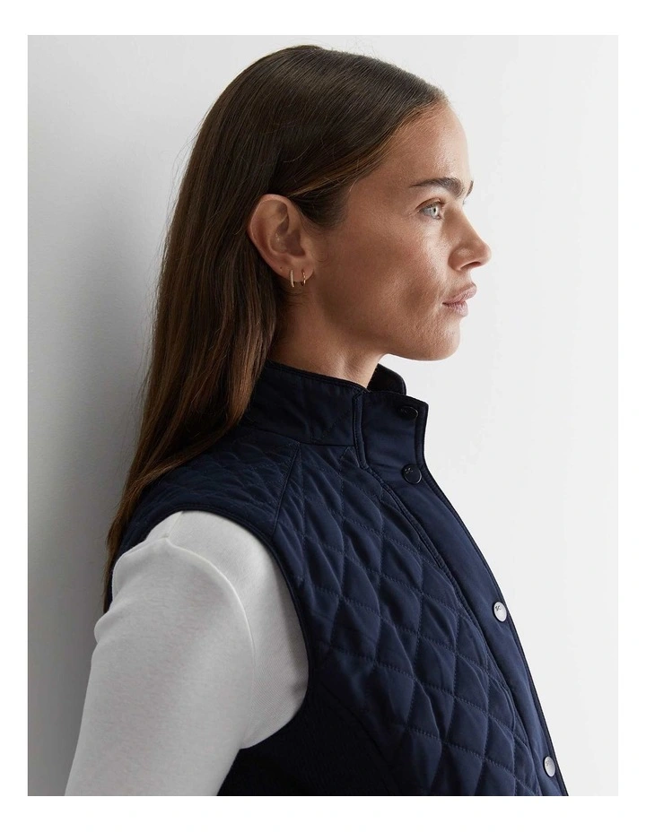 Vera Quilted Vest in Navy image 5