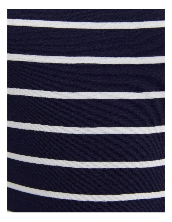 Heidi Boat Neck Half Sleeve Tee in Navy/White image 6