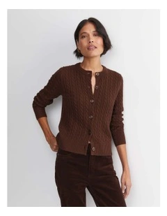 Cable Merino Cotton Cardigan