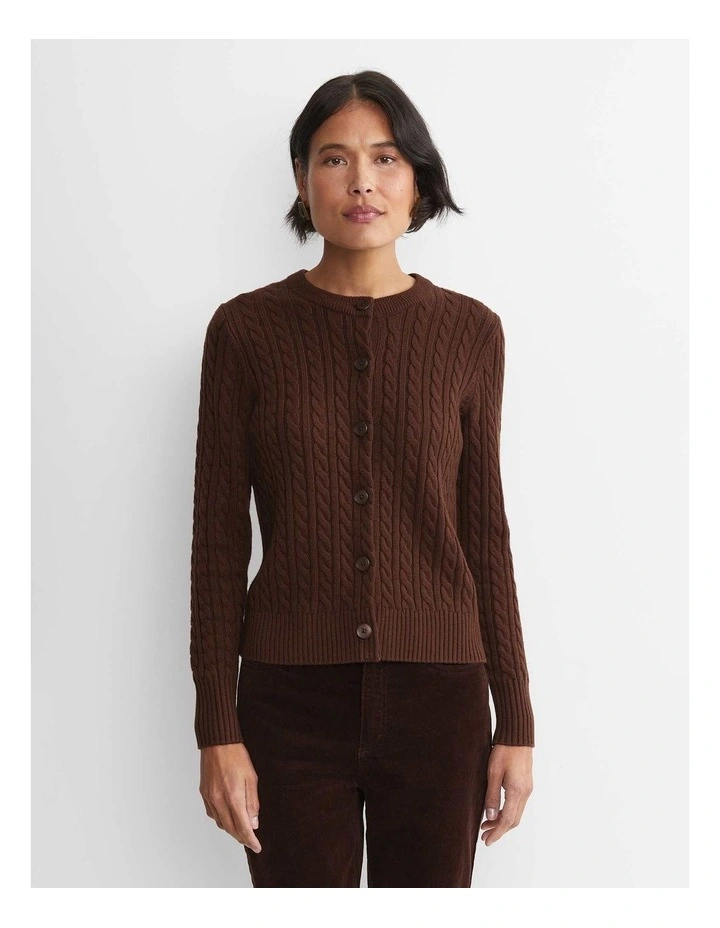 Cable Merino Cotton Cardigan image 4