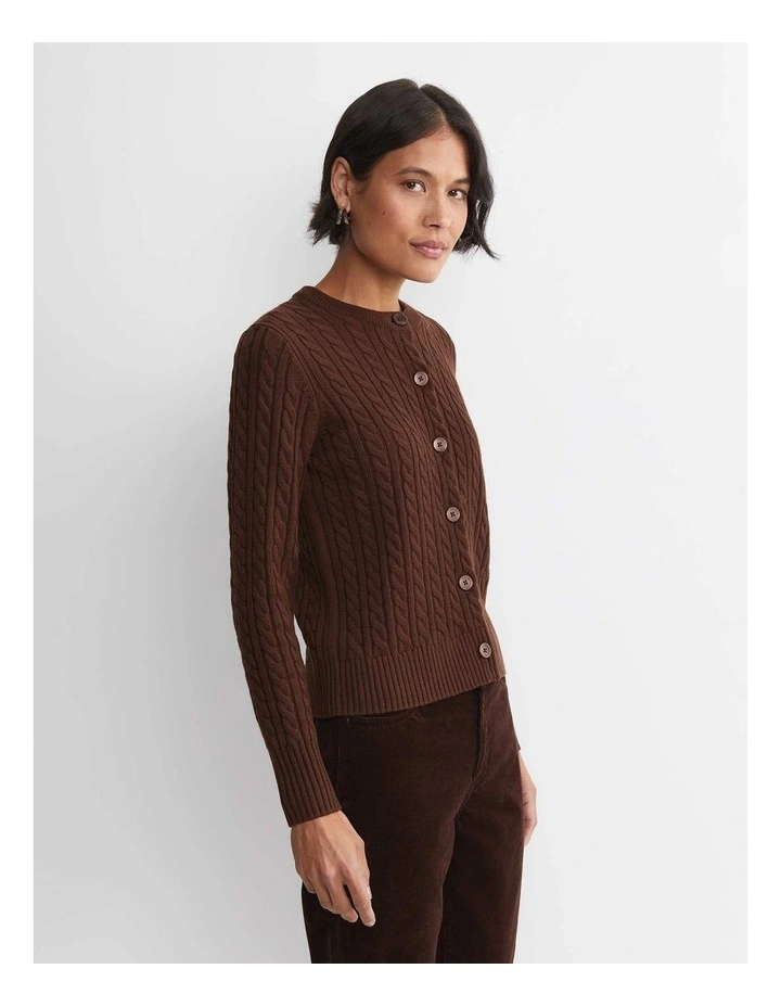 Cable Merino Cotton Cardigan image 5