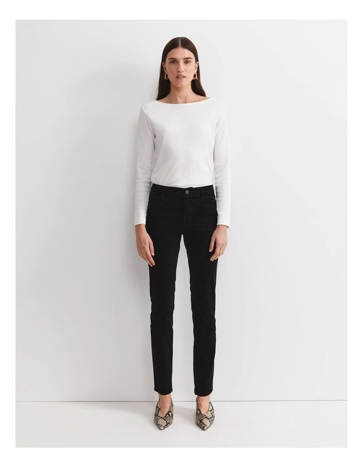 Cleo Velvet Pant in Black image 1