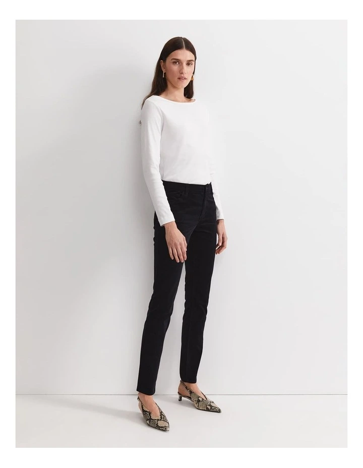 Cleo Velvet Pant in Black image 4