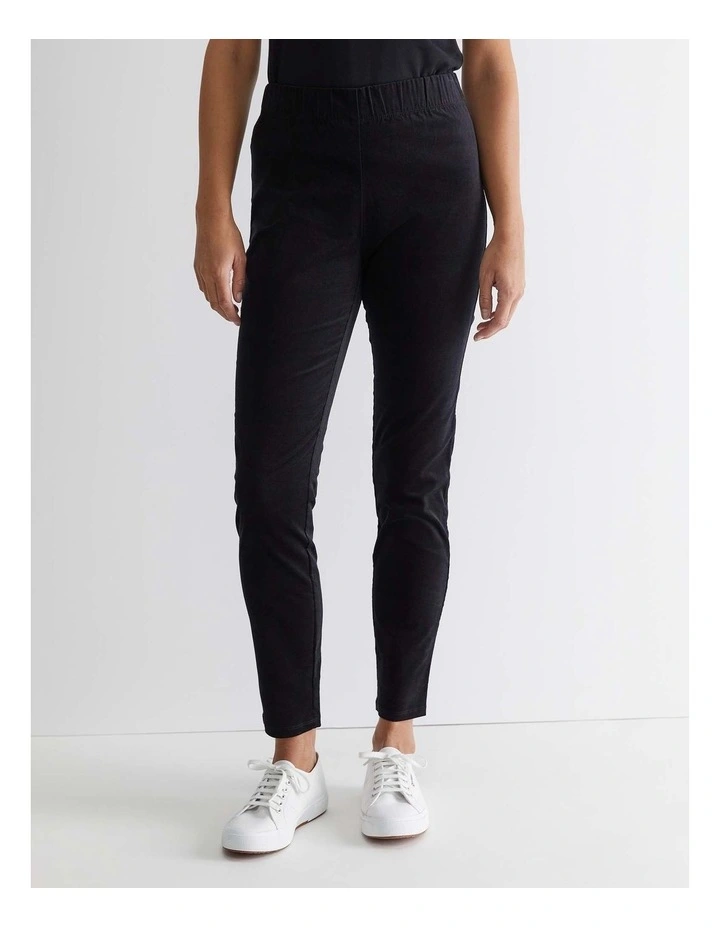 Felicity Velvet Pull On Pant in Black image 1
