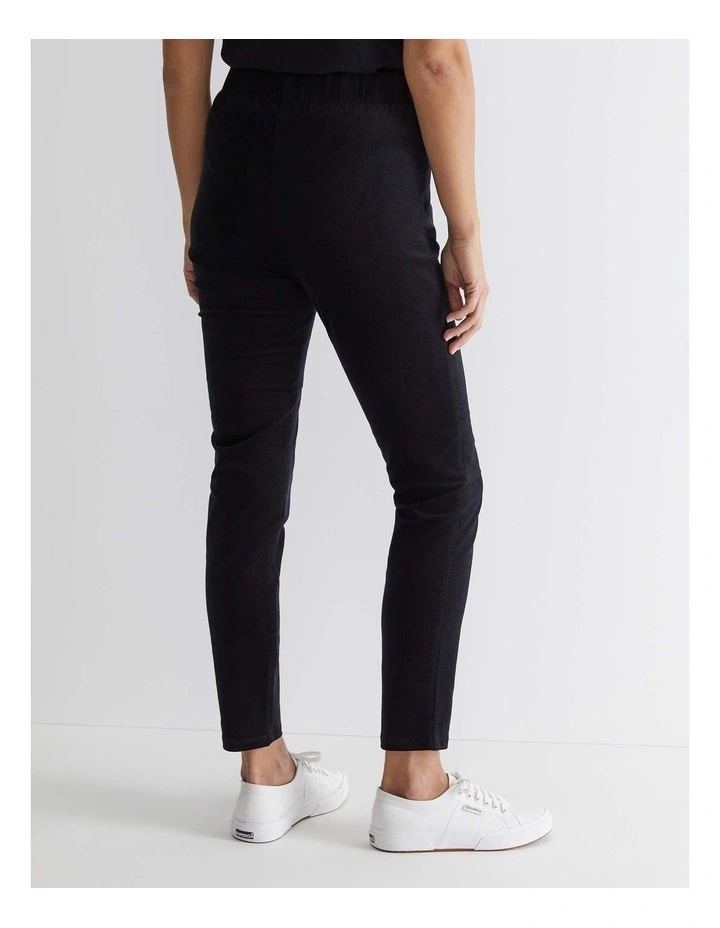 Felicity Velvet Pull On Pant in Black image 2