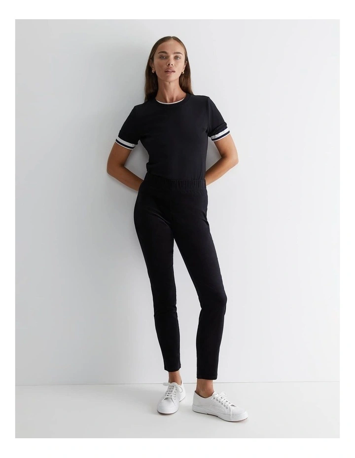 Felicity Velvet Pull On Pant in Black image 3