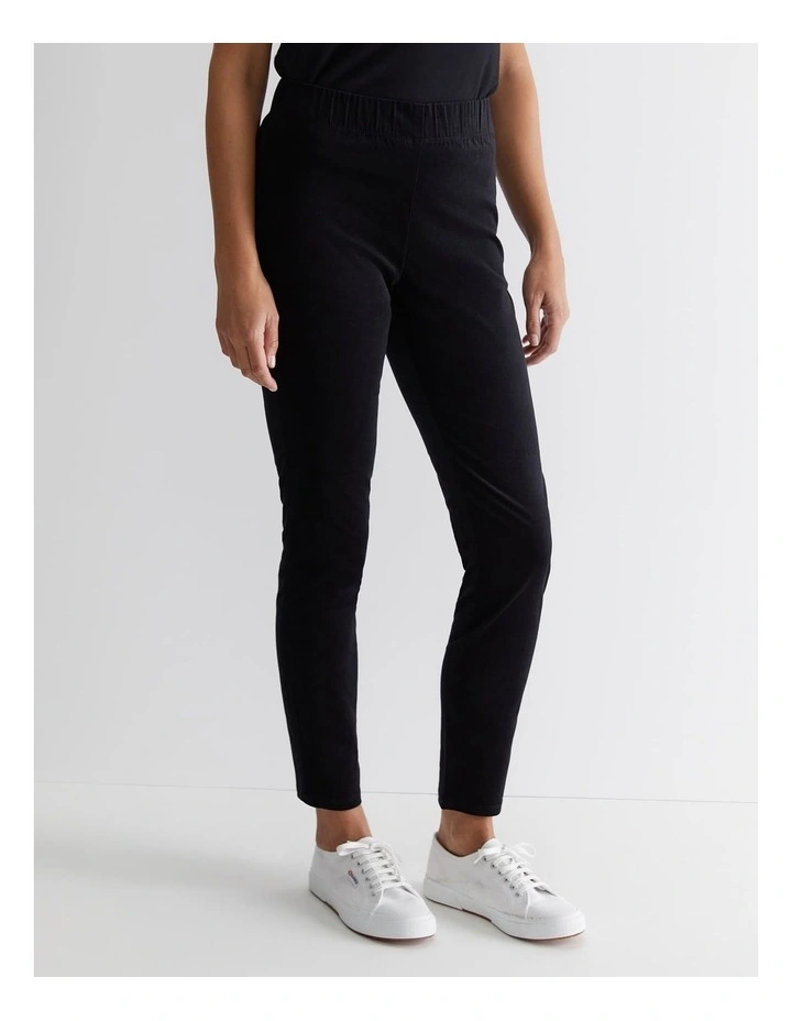 Felicity Velvet Pull On Pant in Black image 4