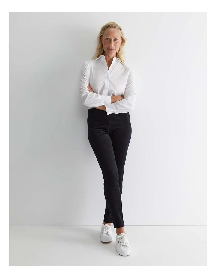 Felicity Velvet Pull On Pant in Black image 6