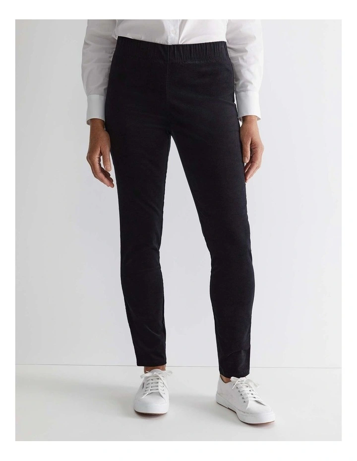 Felicity Velvet Pull On Pant in Black image 7