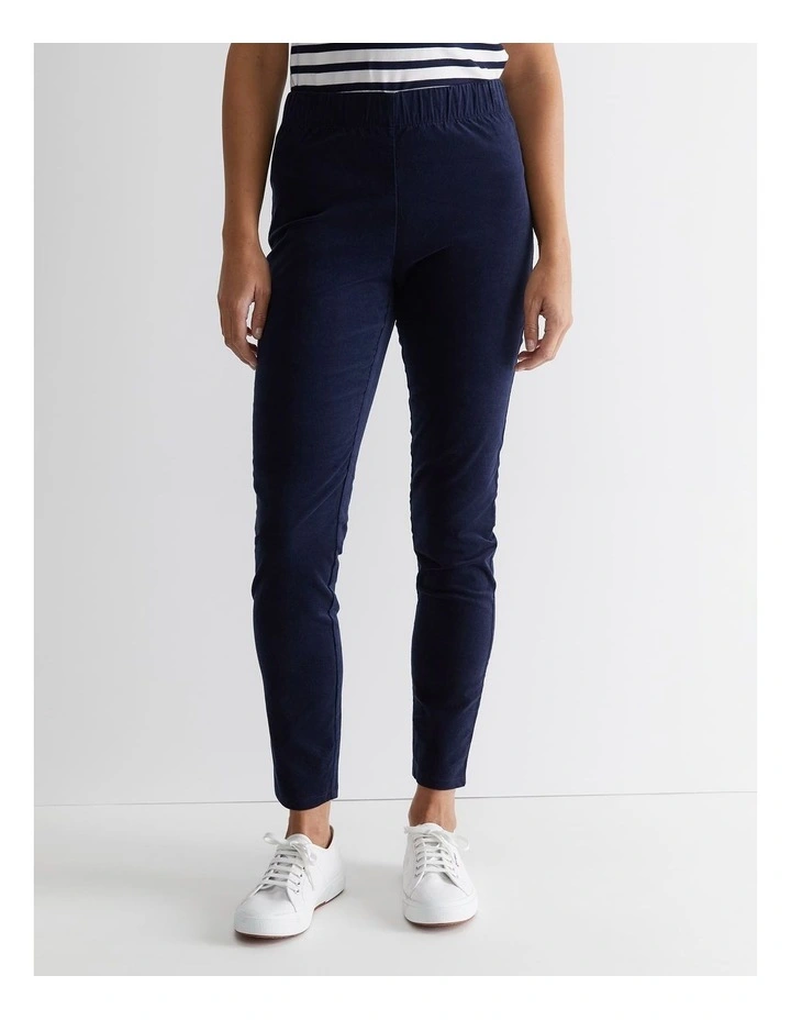 Felicity Velvet Pull On Pant in Black image 1
