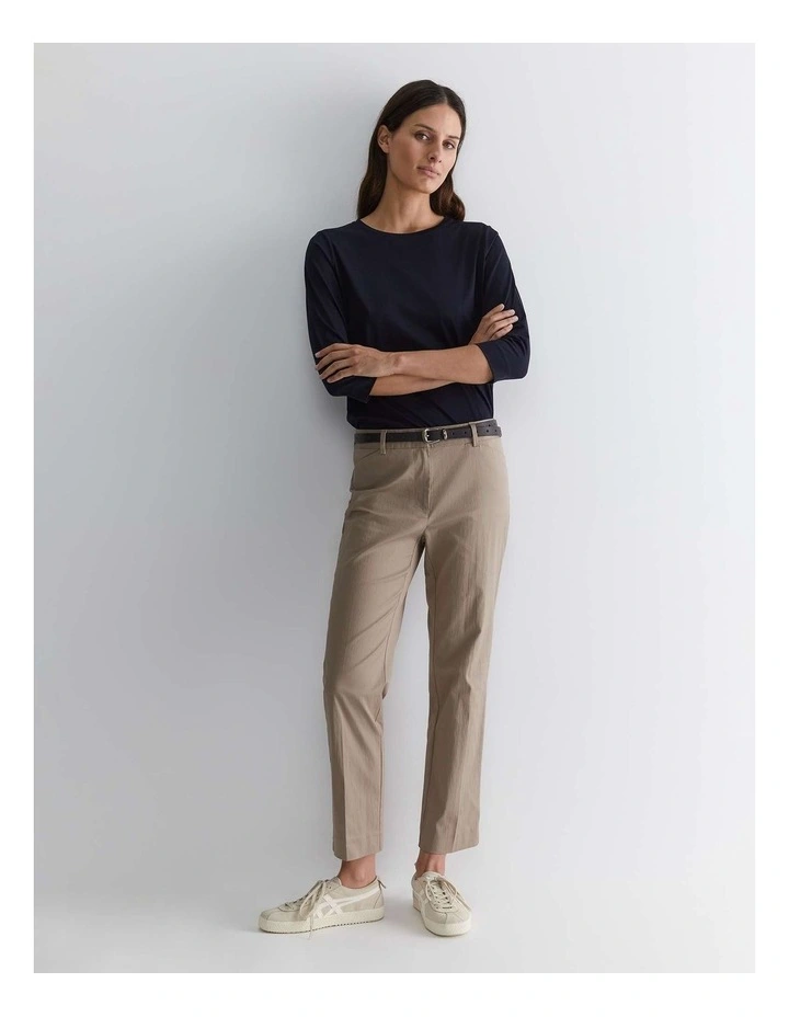 Evie Straight Capri Pant in Cappuccino image 2