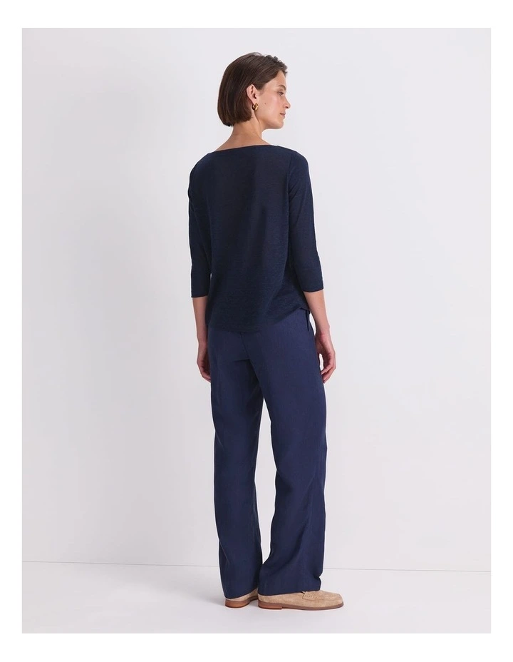 Cecile Linen Top in Blue image 2
