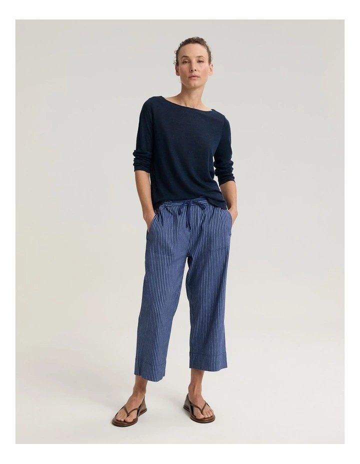 Cecile Linen Top in Blue image 5
