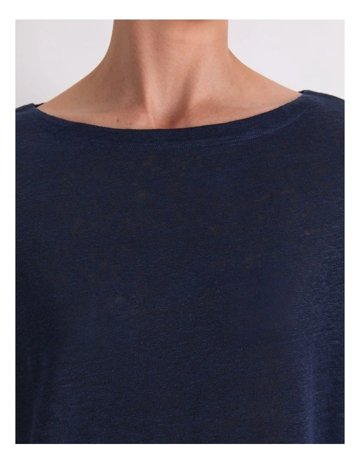 Cecile Linen Top in Blue image 7