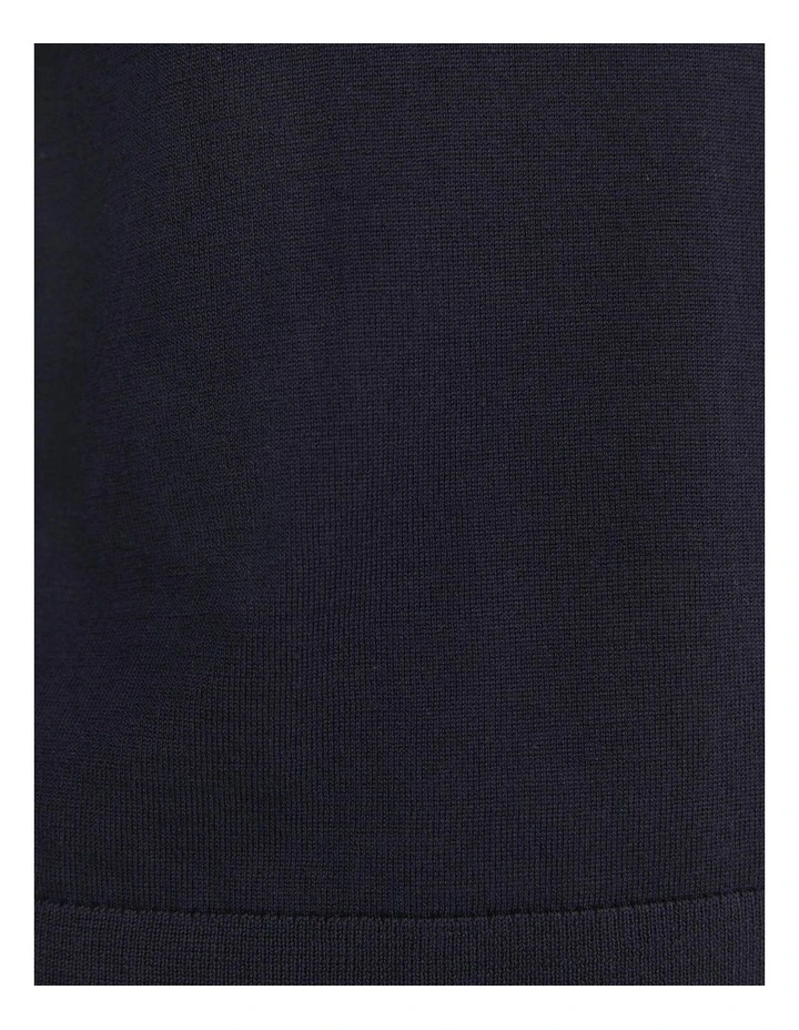 Francis Merino Crew Neck Knit Jumper in Navy image 6