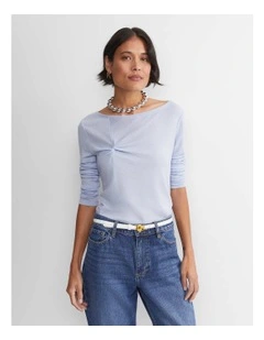 Gigi Wool Twist Top in Ice Blue