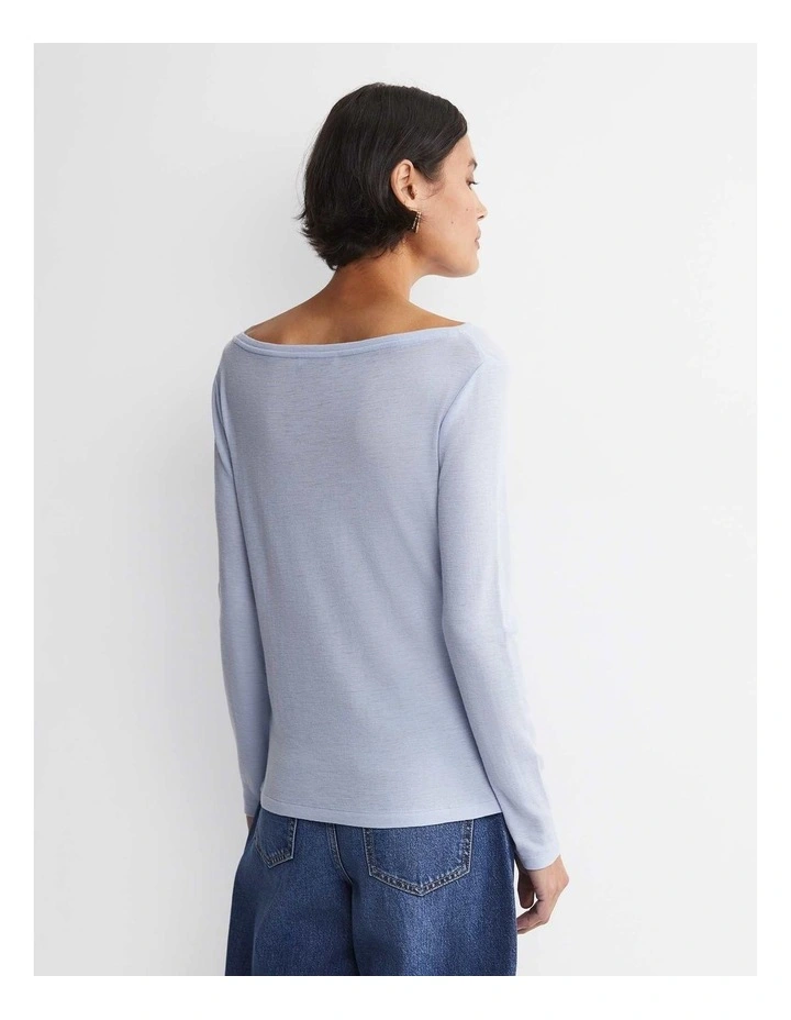 Gigi Wool Twist Top in Ice Blue image 2