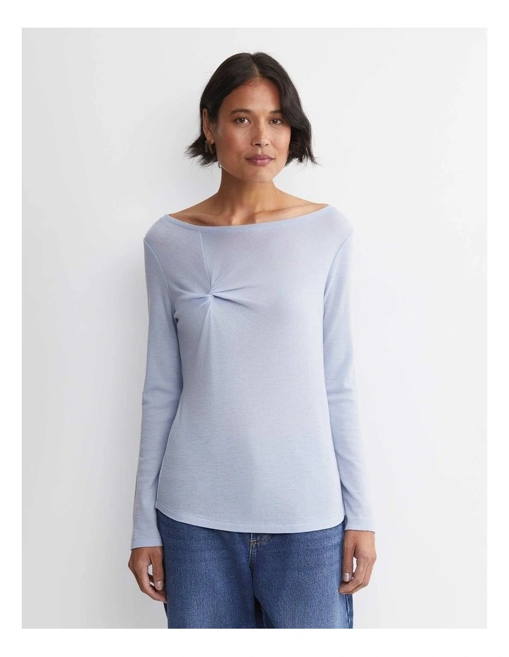Gigi Wool Twist Top in Ice Blue image 4