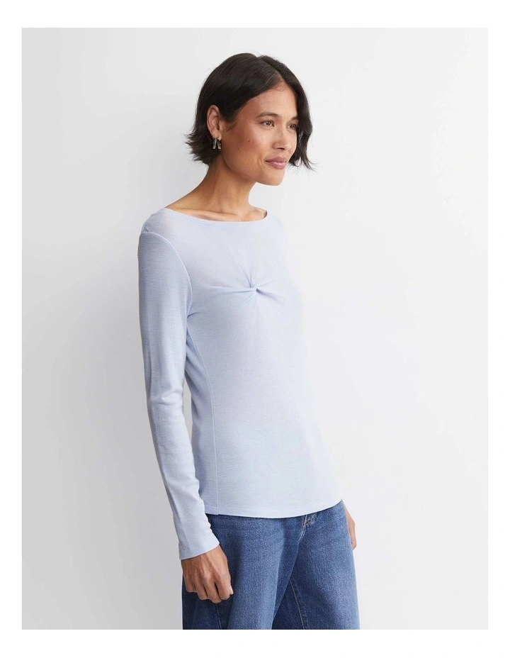 Gigi Wool Twist Top in Ice Blue image 5