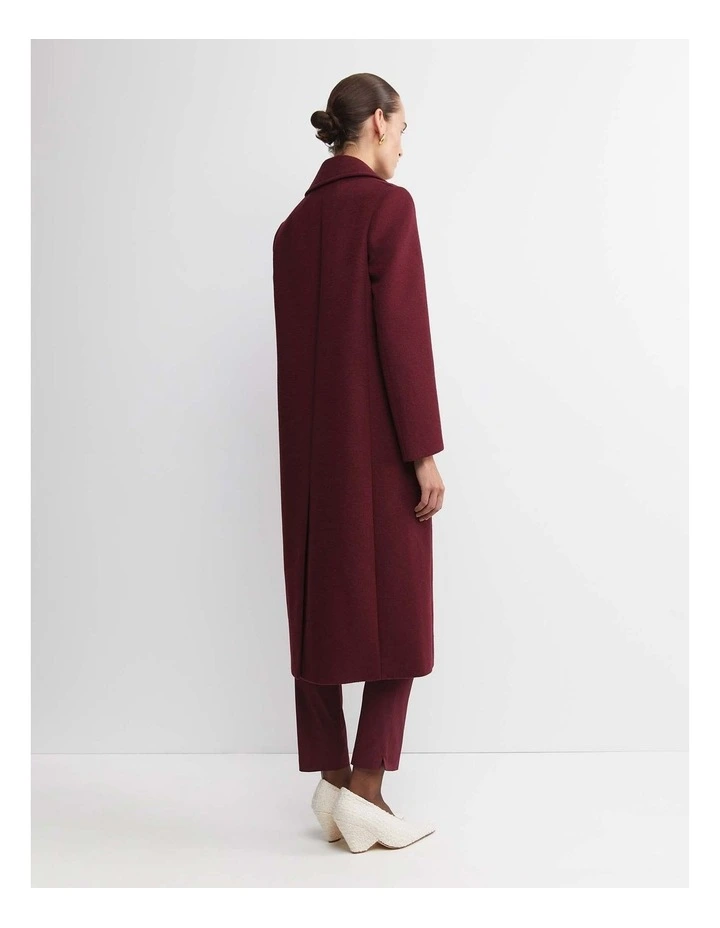 Saskia Single Breasted Coat in Wine image 2