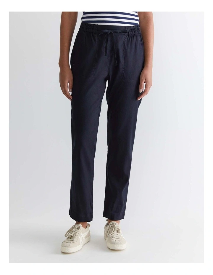 Rosa Linen Pant in Classic Navy image 1