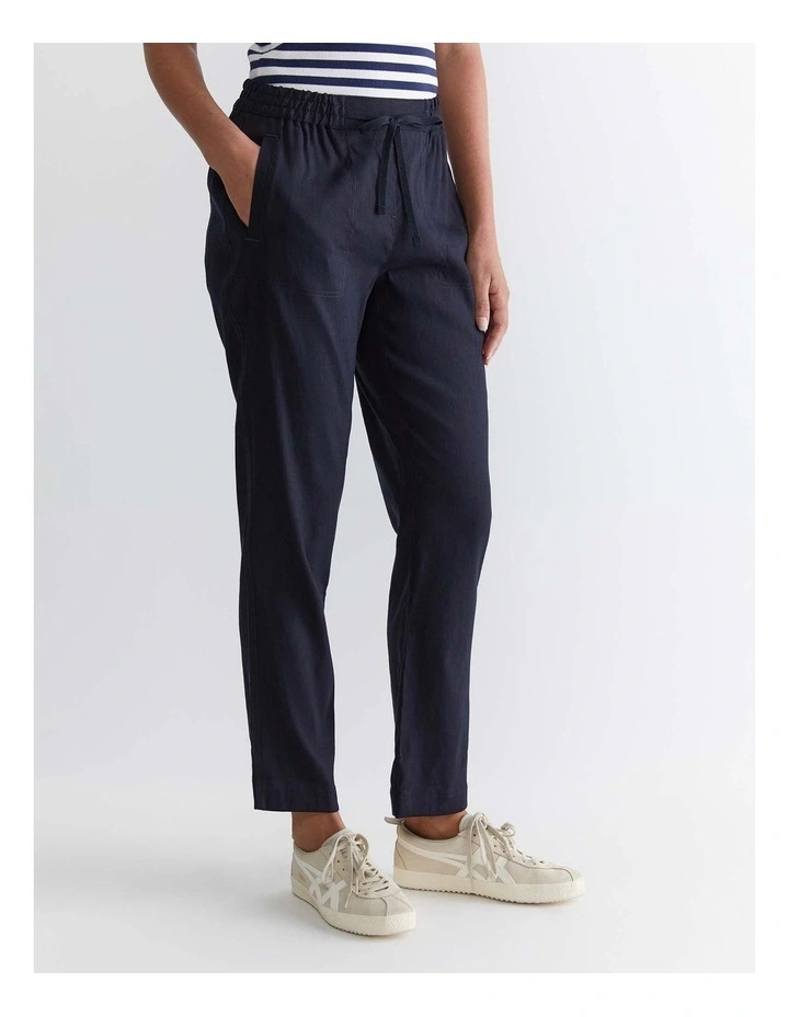 Rosa Linen Pant in Classic Navy image 3