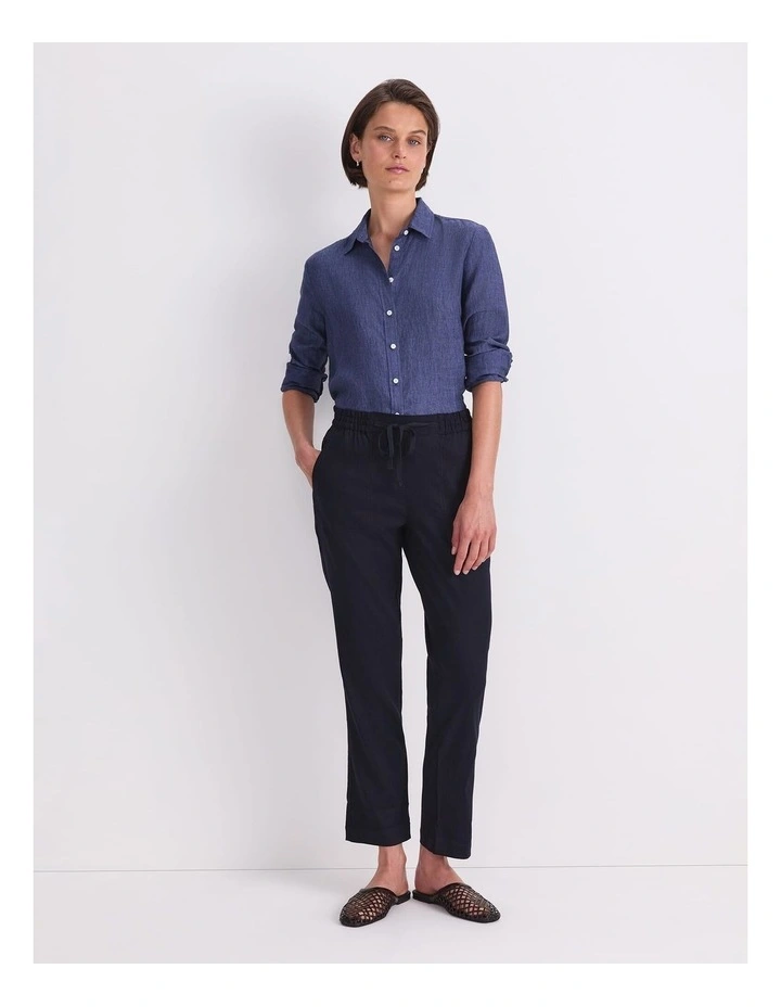 Rosa Linen Pant in Classic Navy image 4