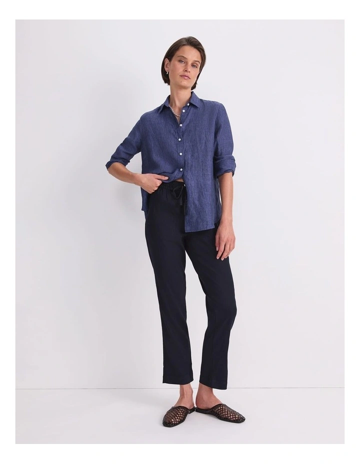 Rosa Linen Pant in Classic Navy image 5