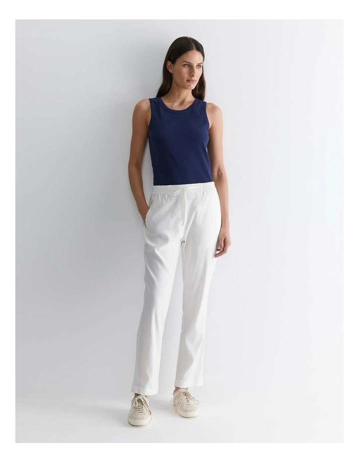 Rosa Linen Pant in White image 3