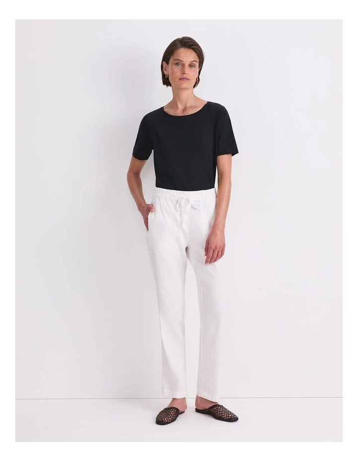 Rosa Linen Pant in White image 4