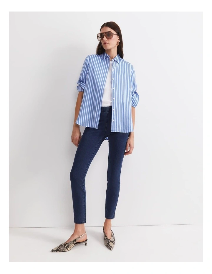 Felicity Denim Pull On Pant in Washed Indigo image 4