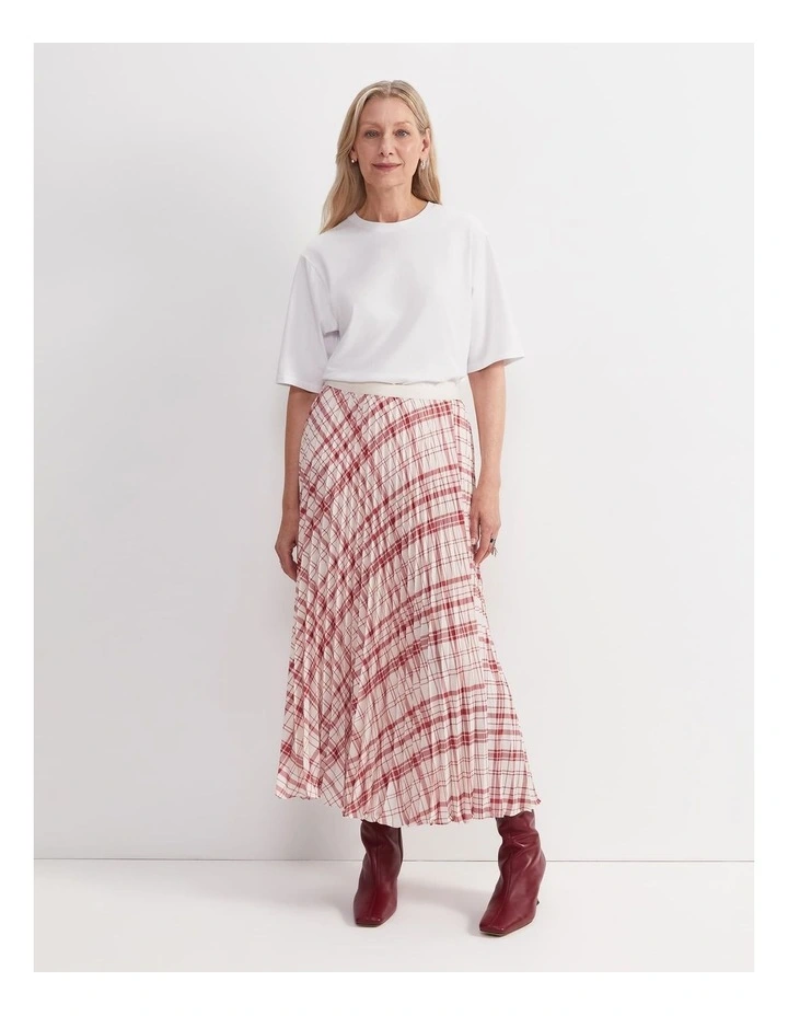 Ruby Check Pleat Maxi Skirt image 4