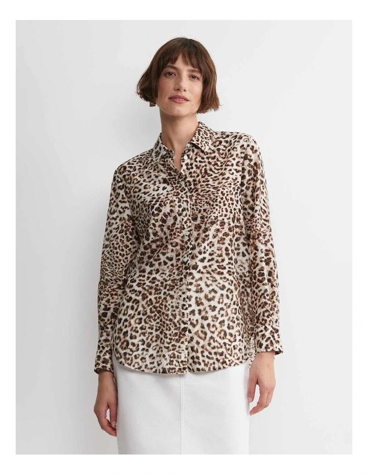 Leo Cotton Silk Shirt in Multi image 4