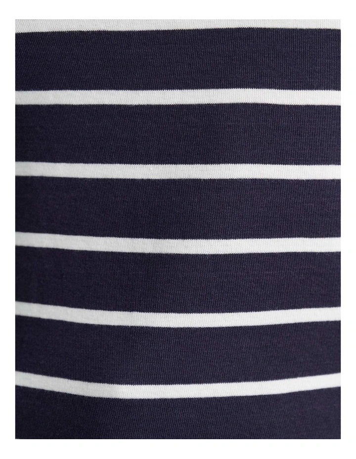 Heidi Long Sleeve Rib Tee in Navy/White image 6