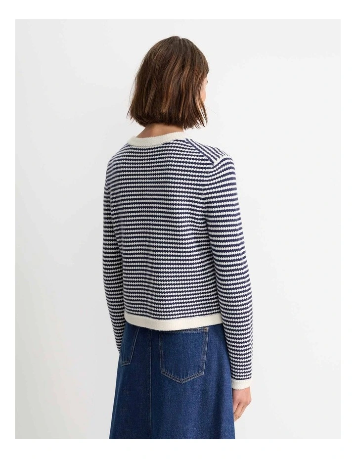 Joyce Merino Wool Cardigan in Blue image 2