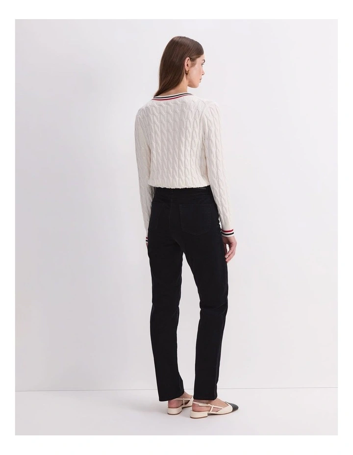 Cleo Straight Cord Jean in Black image 2