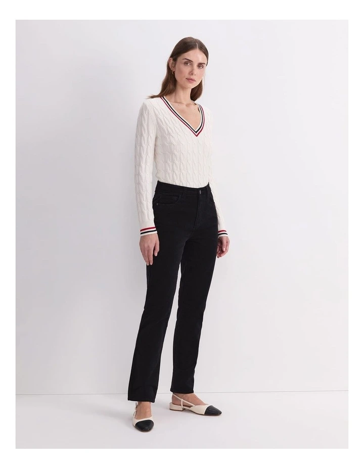 Cleo Straight Cord Jean in Black image 3