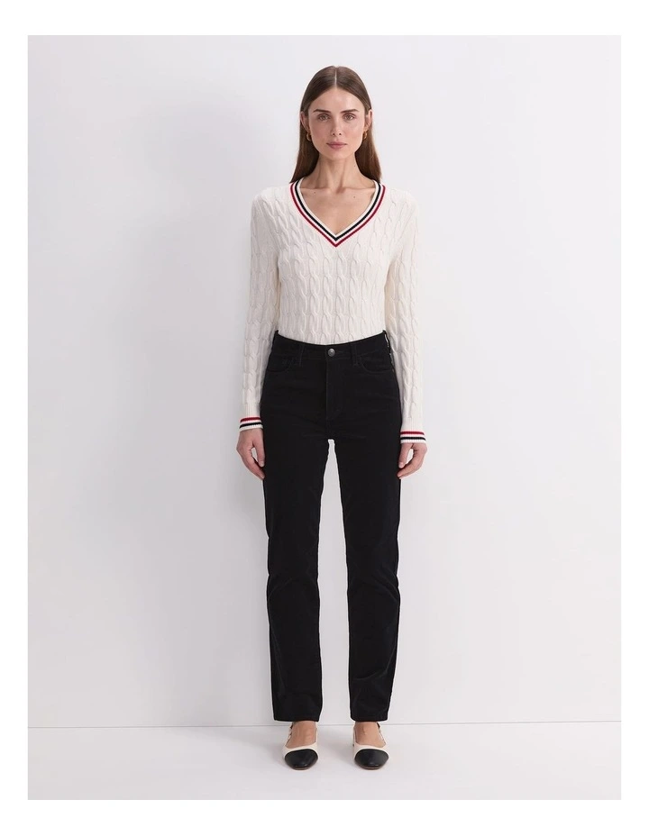 Cleo Straight Cord Jean in Black image 4