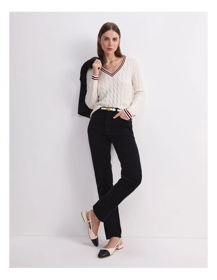 Cleo Straight Cord Jean in Black image 5