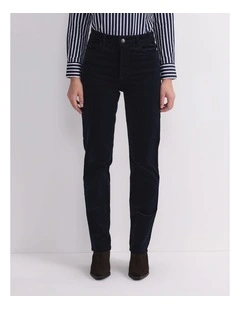 Cleo Straight Cord Jean in Navy