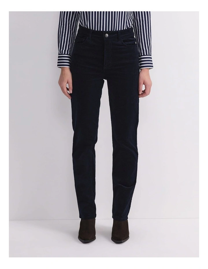 Cleo Straight Cord Jean in Navy image 1